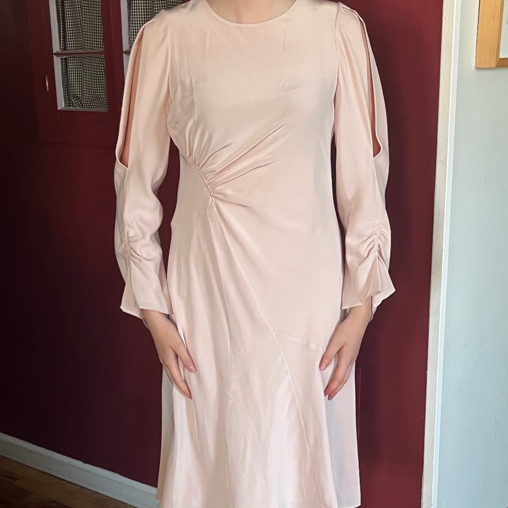 Phillip Lim long sleeve pink silk dress in size 6